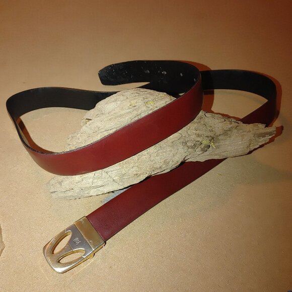 Pierre Cardin Reversible Black Brown 40 Belt Mens Vintage Logo Two Tone Buckle - Picture 5 of 10